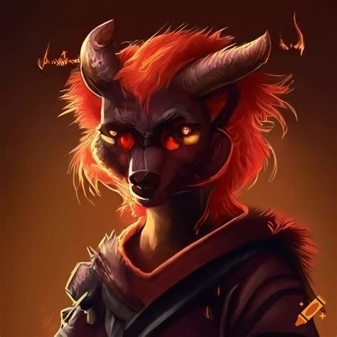 Fantasy Art Of A Tabaxi Tiefling Hybrid Dnd Character With Red Fur And