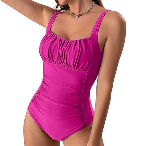 WXLWZYWL Swimsuit Clearance Sales Deals 2024 Plus Size Women S Solid Color Jumpsuit Bikini