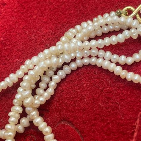 Seed Pearl Gold Necklace Etsy