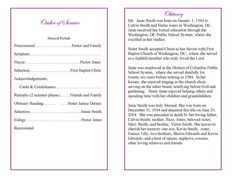 Sample obituary template - bdahaven
