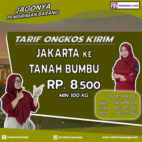 Tarif Ongkos Kirim Jakarta Tanah Bumbu Gratis Jemput Barang