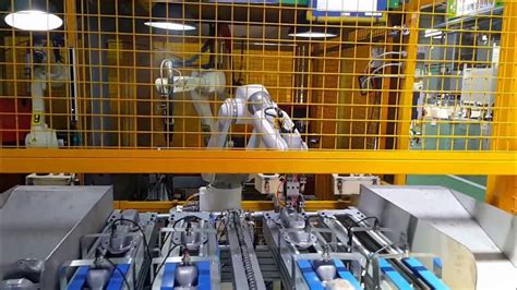 Automation Toshiba Robot Tv1000h Auto Welding Line Youtube