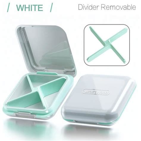 Pill Storage Box White Green X Pc Pilulier Tanche Compartiments