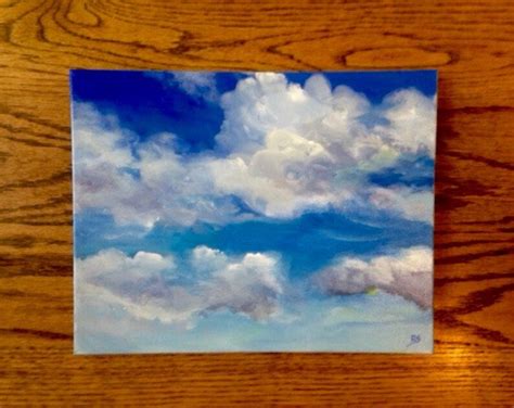 Cloud Painting Cloud Art Blue Contemporary Painting | Etsy