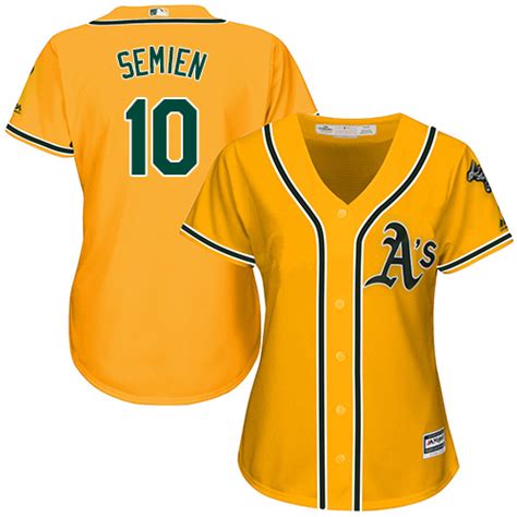 Women's Majestic Oakland Athletics #10 Marcus Semien Authentic Gold ...