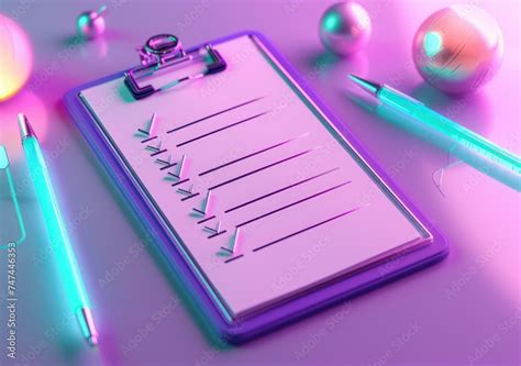 Check List And Calculator Are Set Aside A Clipboard Money Themed Light Violet Stock