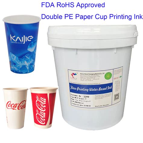 Double PE Paper Cup Various Colors Water Based Printing Ink China