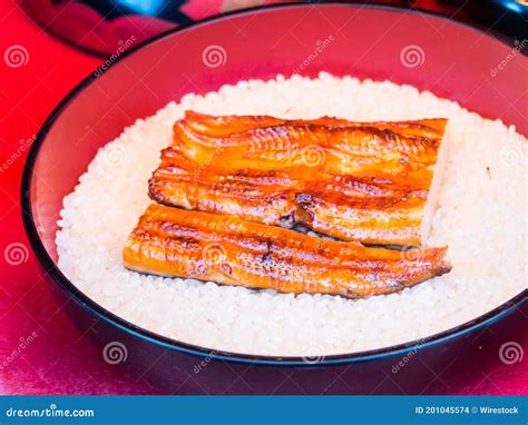 Traditional Japanese Dish With Rice And Fish Stock Photo Image Of