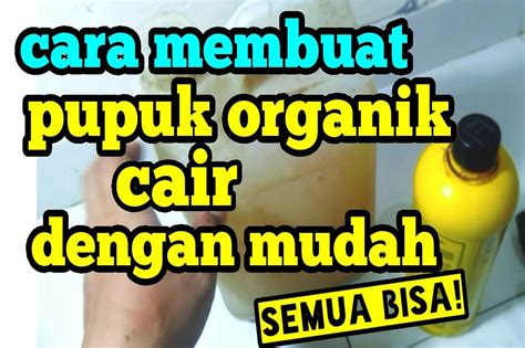 Cara Membuat Pupuk Organik Cair Rahasia Mengoptimalkan Pertumbuhan