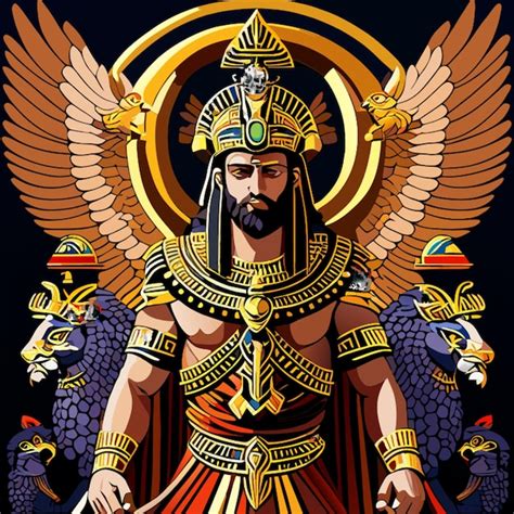 Ancient Sumerian Gods Called Anunnaki Extremely Detailed Vector