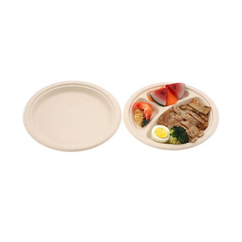 Restaurant Disposable Compartment Eco Friendly Sugarcane Bagasse