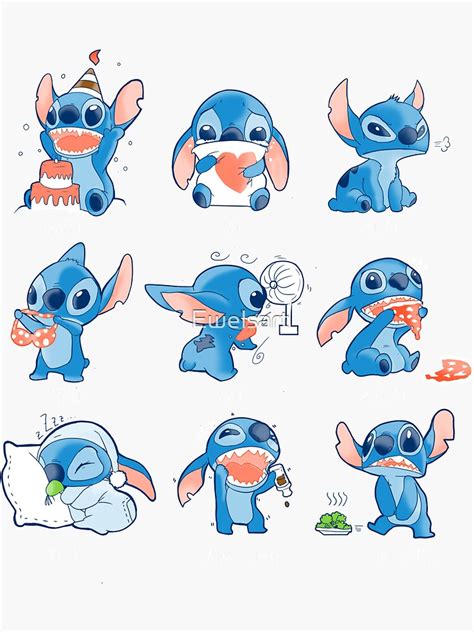 "Stitch emoticon! " Sticker for Sale by Ewelsart | Redbubble