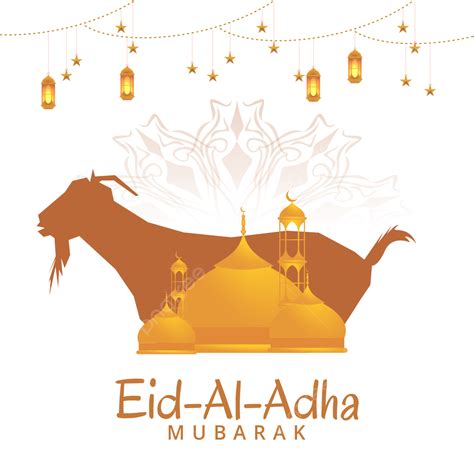 Eid Al Adha Mubarak Festival Islámico Saludo Con Mandala Y Mezquita Vector Png Gratis Png