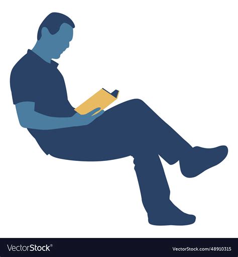 Man Reading Book Silhouette Royalty Free Vector Image