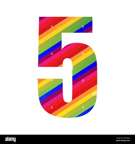 Number Rainbow Style Numeral Digit Colorful Number Vector