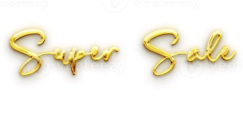 Golden Volumetric D Text Of The Inscription Super Sale Isolated Cut