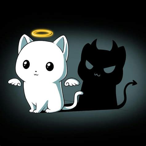 Every Angel was once a demon | Cute animal drawings, Cats illustration ...