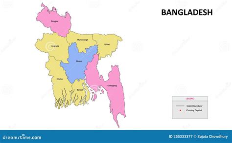 Bangladesh Map State And District Map Of Bangladesh Stock Illustration
