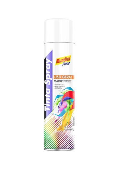 Tinta Spray 400 Ml 240 G Uso Geral Mundial Prime Branco Brilhante