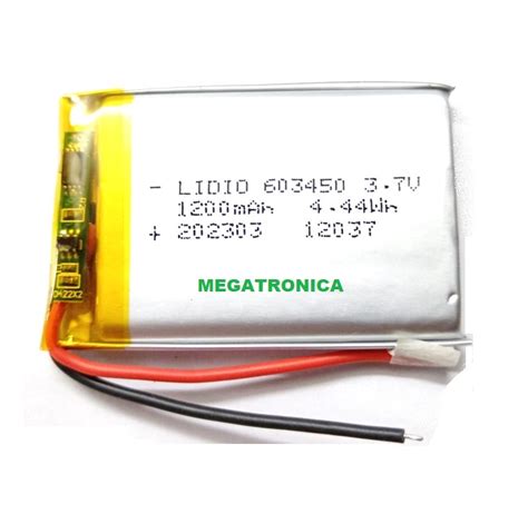 Batería de Lipo Litio 3 7V 1200MAH MEGATRONICA