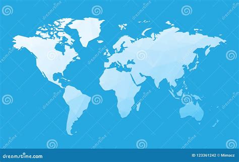 Blank World Map On Blue Background Flat Earth Graph World Map 3d