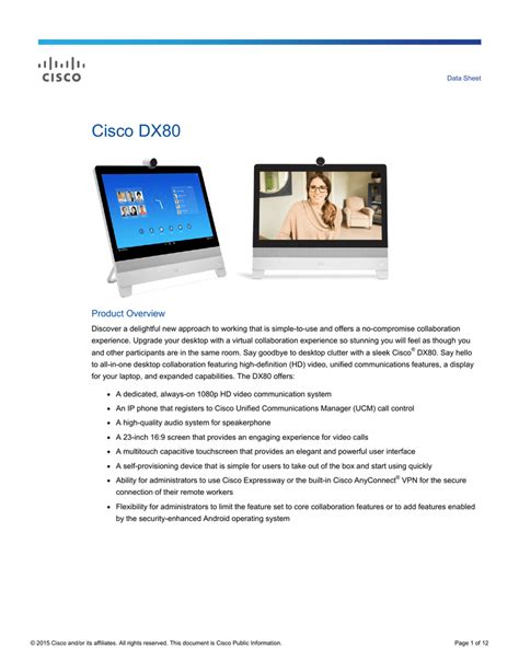 Cisco Dx80 Product Overview