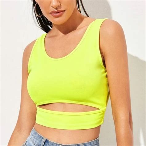 Shein Tops Neon Green Crop Top Shein Poshmark