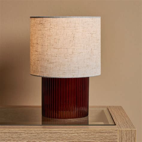 Lampe Poser En Verre R Tro H Cm Delia Marron Luminaire Eminza