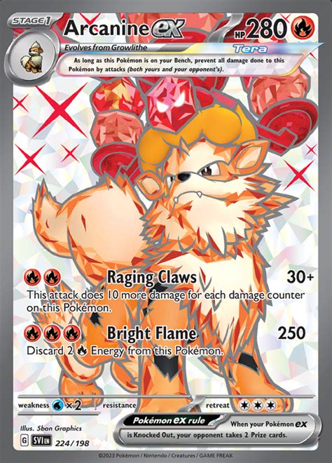 Arcanine EX Scarlet Violet Ultra Rare Pokemon TCG DigitalTQ