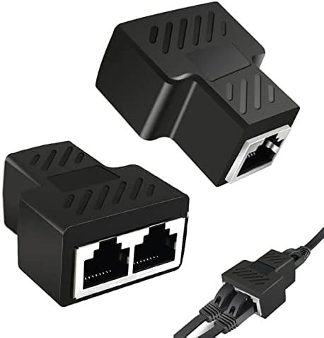 Jaimela 2 Pezzi RJ45 LAN Connettori Splitter Adattatore Da 1 A 2