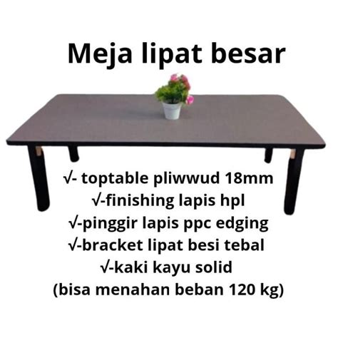 Jual New Meja Lipat Laptop Portable Meja Lesehan Jumbo Meja Makan Lipat