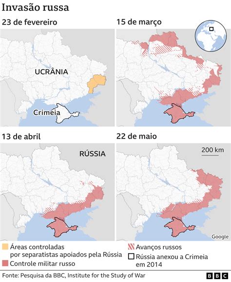 Rússia x Ucrânia 5 imagens mostram evolução da guerra em 3 meses BBC