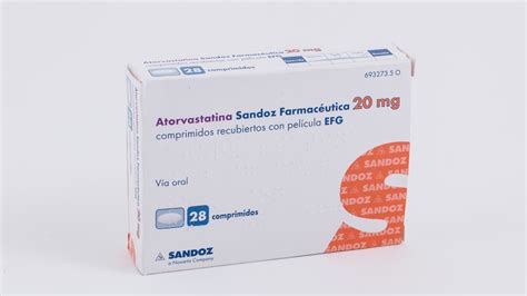 Atorvastatina Sandoz Farmaceutica Efg Mg Comprimidos Recubiertos