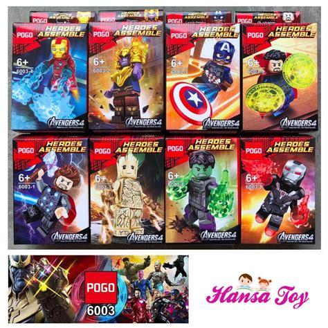 ตัวต่อเลโก้ มินิฟิกเกอร์ ซุปเปอร์ฮีโร่แอนด์เกม Lego Minifigure Superhero Avenger Endgame Pogo