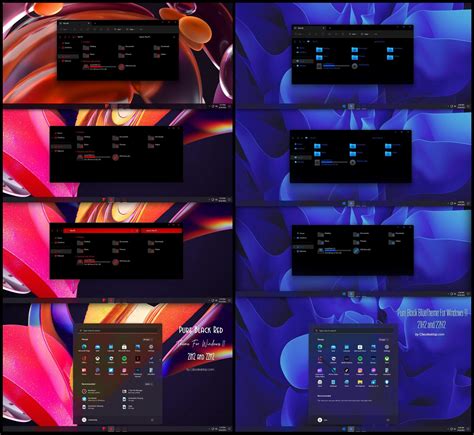 Pure Black Blue And Red Theme For Windows 11 22H2 - Cleodesktop