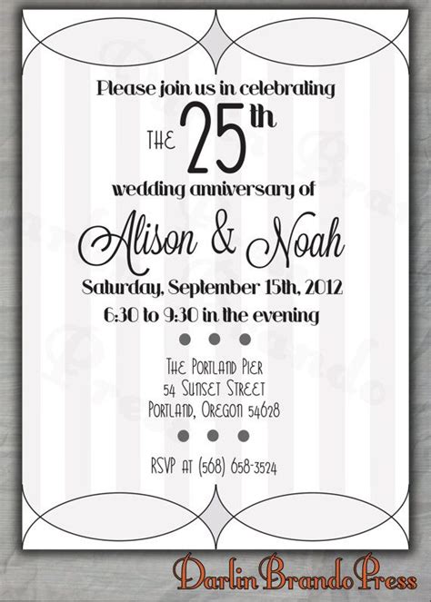 25th Wedding Anniversary Invitations Wording