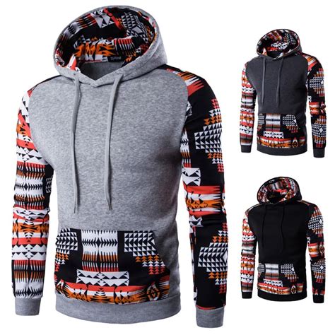 Digital Plaid Fashion Fleece Hoody Mens Sweatshirts Slim Fit Casual