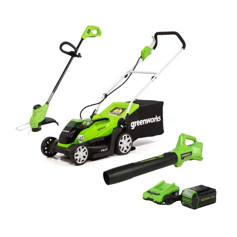 Buy Greenworks 40v 14 Inch Mower Axial Blower 12 Inch String Trimmer Combo Kit 4ah Usb Battery