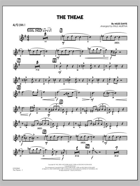 The Theme Alto Sax 1 Sheet Music By Paul Murtha Jazz Ensemble