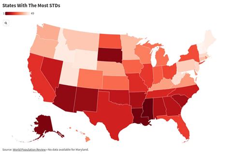 Map Shows States With The Most Stds Newsweek