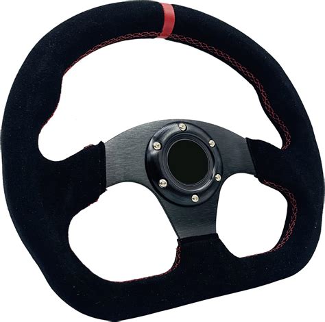 Amazon Spaorcco Black Suede Leather Racing Steering Wheel