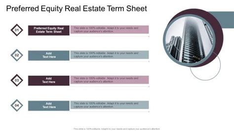 Preferred Equity Real Estate Term Sheet Powerpoint Presentation And