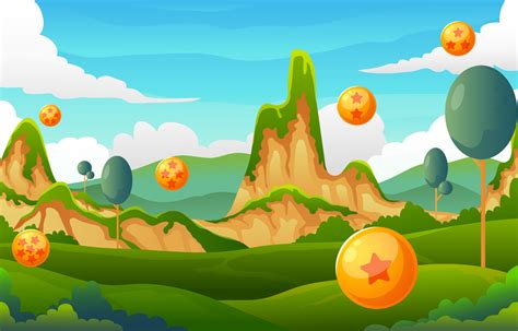 Nature Landscape With Flying Star Balls 20904001 Vector Art At Vecteezy