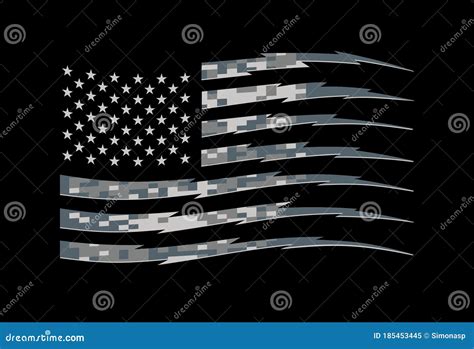 Stencil American Flag Stock Vector Illustration Of Symbol 185453445