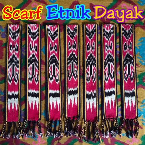 Jual Ikat Kepala Etnik Dayak Kalimantan Kain Tenun Shopee Indonesia