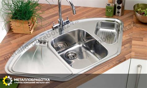 Мойка угловая нержавейка для кухни — Купить кухонную на заказ в Москве ...