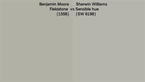 Benjamin Moore Fieldstone 1558 Vs Sherwin Williams Sensible Hue SW