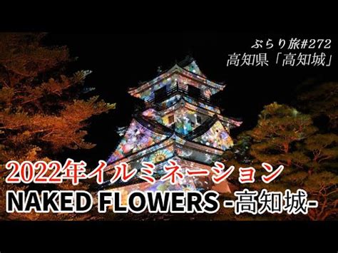 2022年イルミネーションぶらり旅 第272回 高知県花の体験型アート展 NAKED FLOWERS 高知城