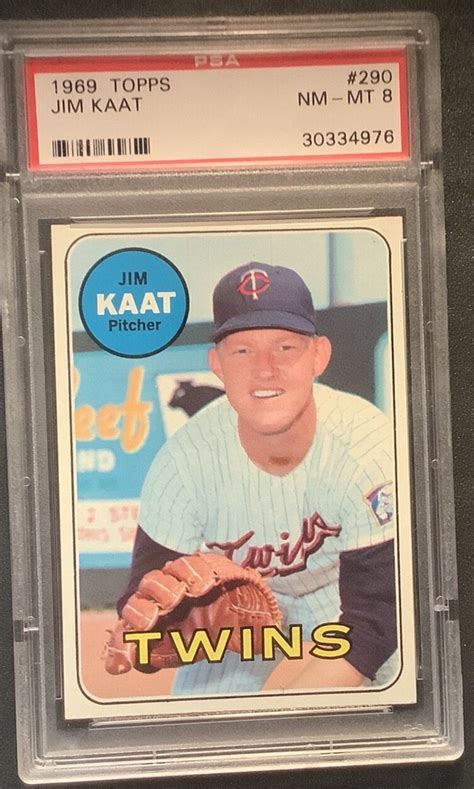 Topps Baseball Cards Jim Kaat Hof Minnesota Twins Psa Nm Mt