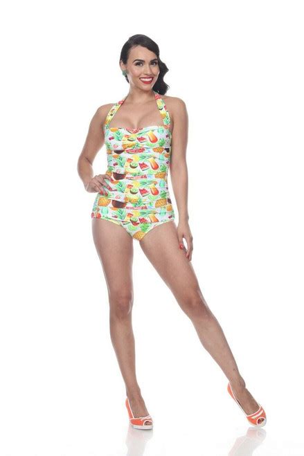 Esther Williams Classic Sheath Sweetie Fruits One Piece Bathing